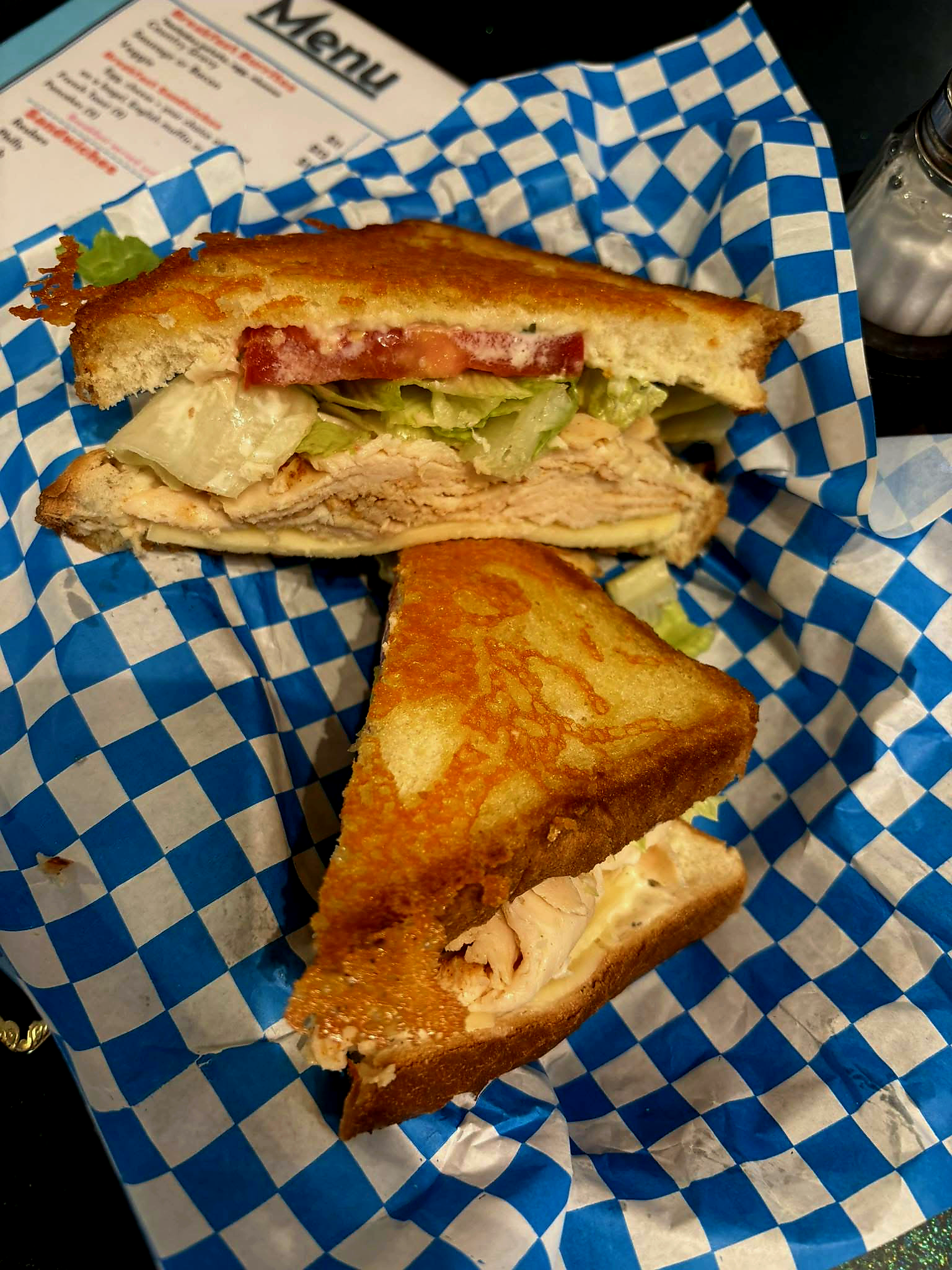 Grilled turkey sandwich